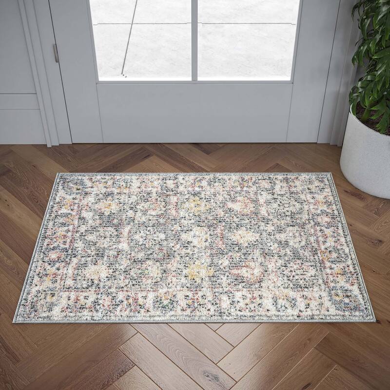 Addalyn Oriental Border Area Rug