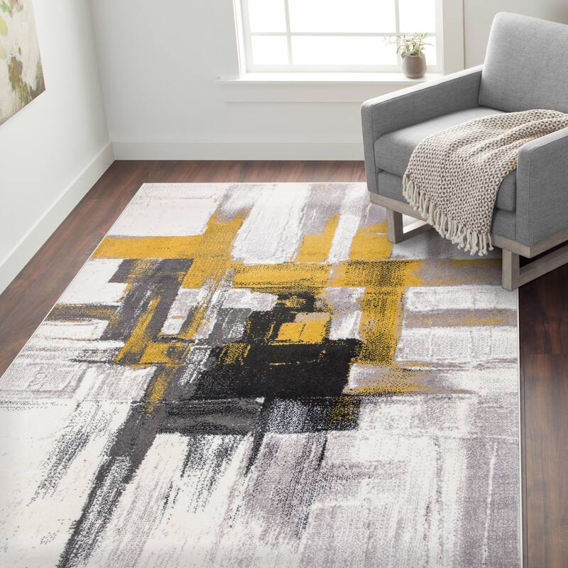 World Rug Gallery Modern Abstract Art Area Rug