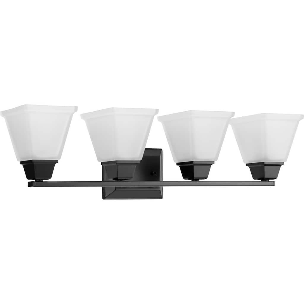 Clifton Heights Collection Four-Light Matte Black Bath Vanity Light - 31.875 in x 7.125 in x 8.375 in