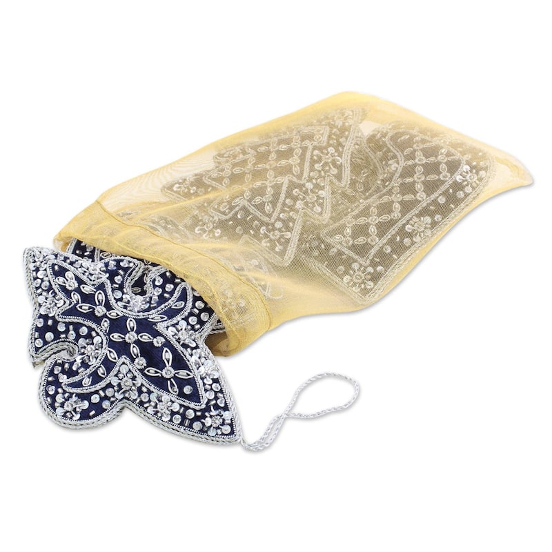 NOVICA Navy Christmas, Beaded ornaments (set of 5)