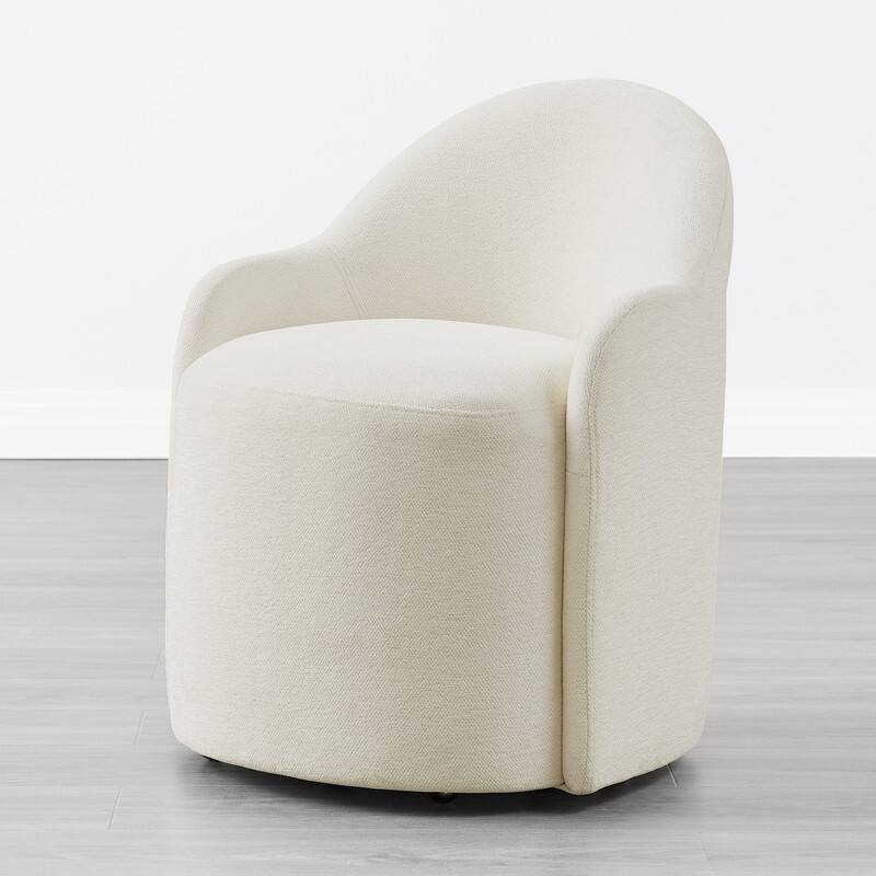 Spruce & Spring Modern Swivel Dining Chair with Hidden Wheels & Arm