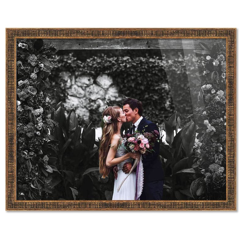 25x25 Frame Gold Solid Wood Picture Frame Includes UV Acrylic