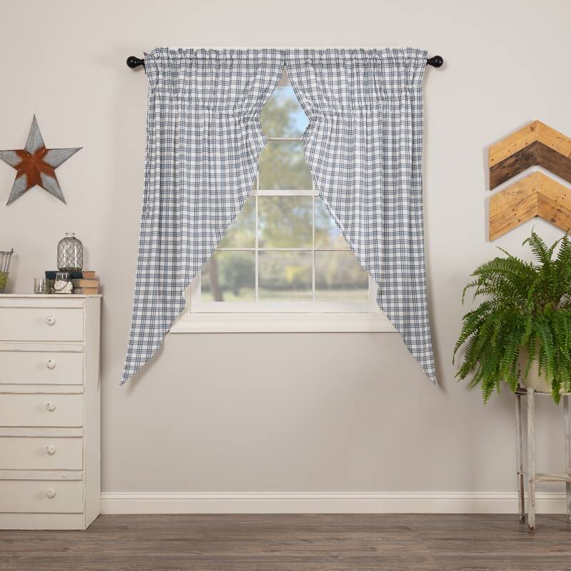 Sawyer Mill Charcoal Plaid Prairie Short Panel Set of 2