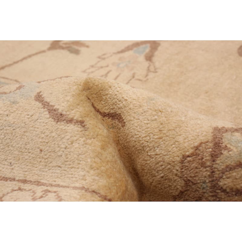 ECARPETGALLERY Hand-knotted Peshawar Oushak Beige Wool Rug - 9'0 x 11'6
