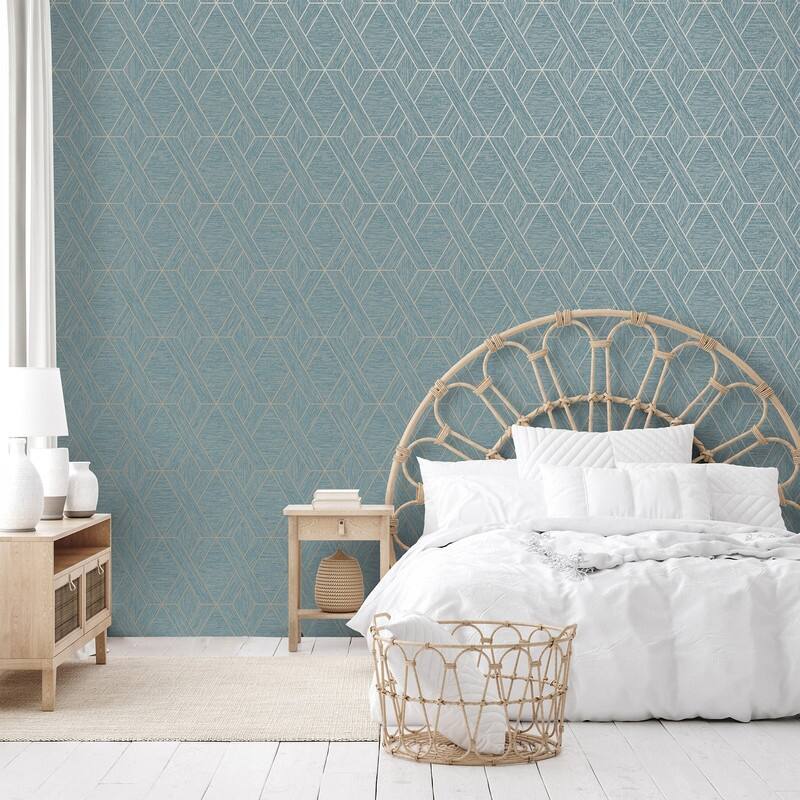 Fine Decor Malcolm Teal Geo Wallpaper