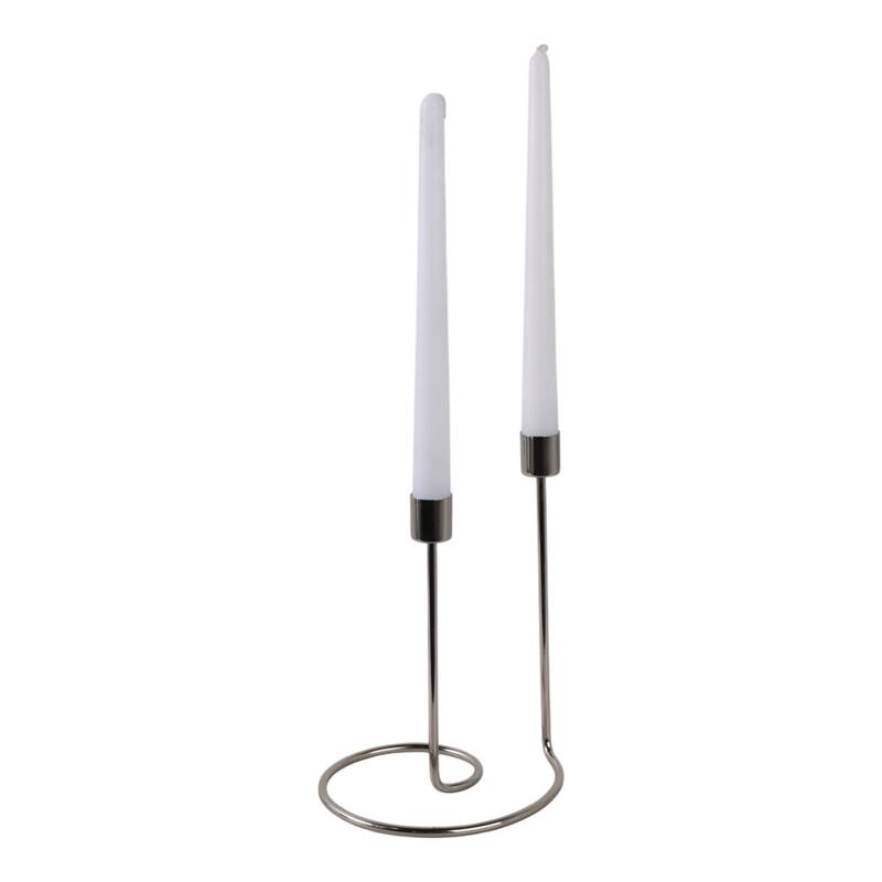 Modern Metal Taper Holder Open-Frame Design and Dual Candle Support