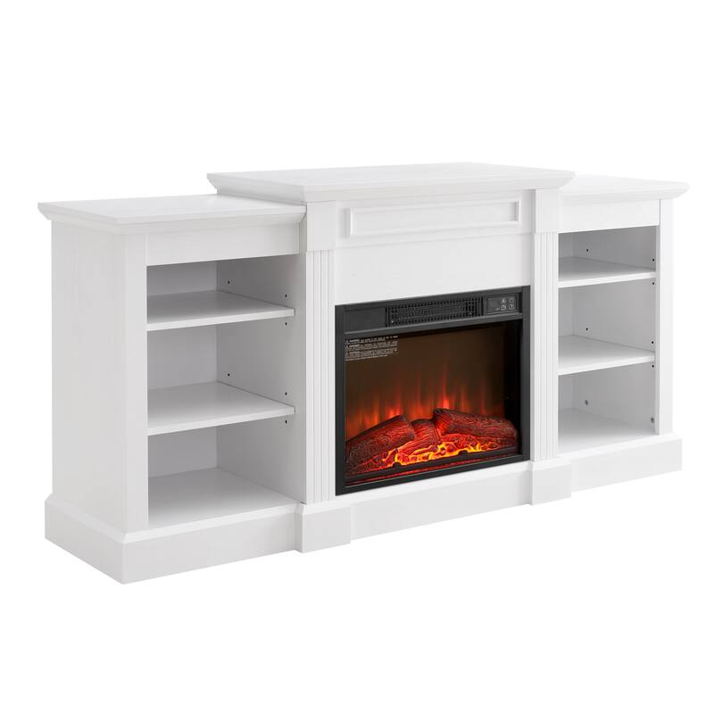 Modern Media Console Table TV Stand with 23" Fireplace Insert