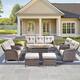 Option Brown Wicker & Beige Cushion