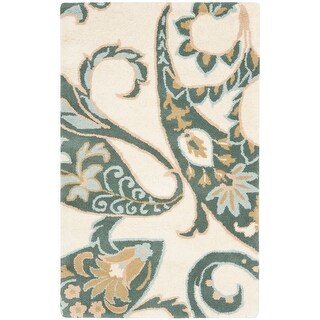 SAFAVIEH Wyndham Collection Accent Rug - 2' x 3', Lavender & Ivory, Handmade Modern Wool, Ideal for High Traffic Areas in Entryway, Living Room, Bedroom (WYD323A