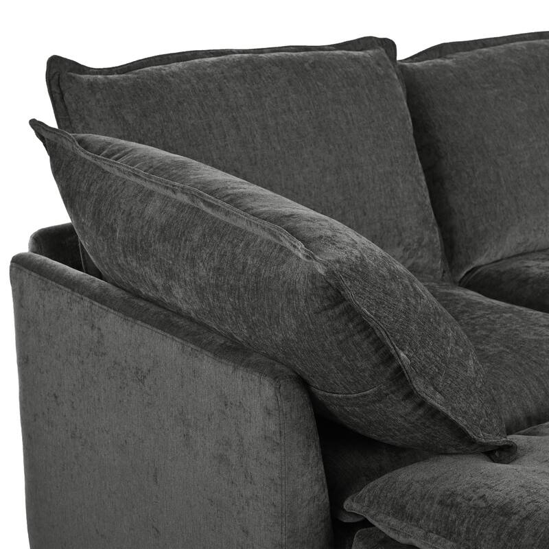 126" 6-Piece Modular Sofa Bed with Storage and Double-Layer Cushions