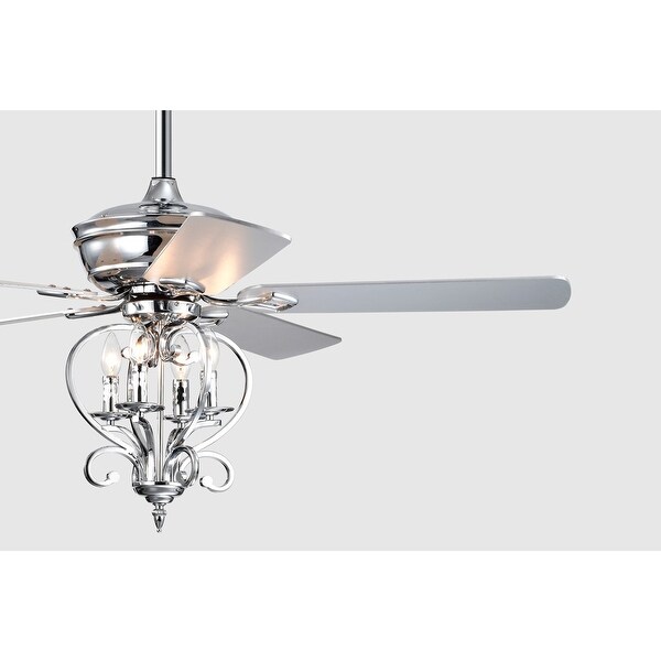 Kayla 52 Inch Chrome Candle Light Ceiling Fan with Remote - On Sale - Bed  Bath & Beyond - 35749569