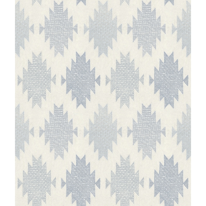 Stitched Heirloom Indigo Wallpaper