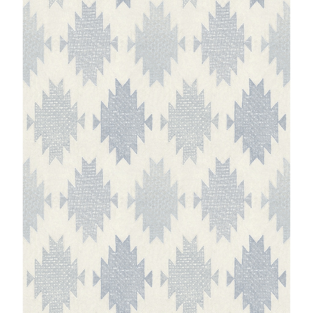 Stitched Heirloom Indigo Wallpaper