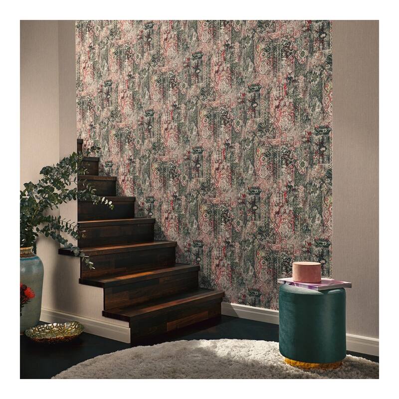 Rasch Hamadan Moss Textile Wallpaper - 20.5 x 396 x 0.025