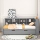 preview thumbnail 3 of 11, Grey Twin Size DayBed w/ Twin Trundle Bunk Bed Frame & Storage Shelf & USB