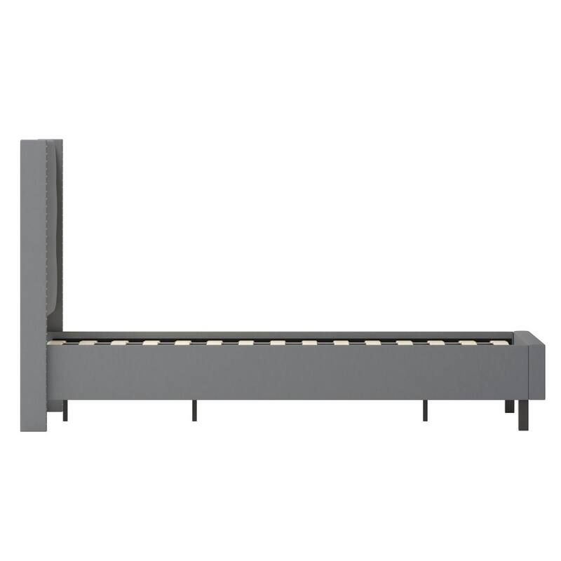 Tufted Upholstered Nailhead Trim Platform Bed