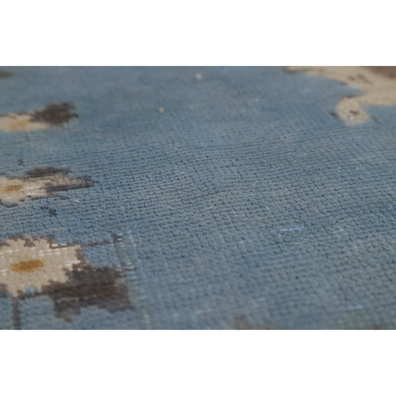 Blue Tabriz Persian Vintage Area Rug Handmade Bedroom Wool Carpet - 8'1" x 11'4"