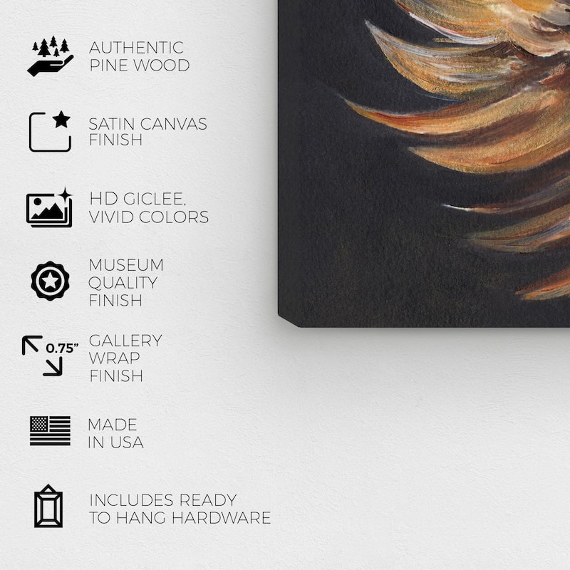 Wynwood Studio Canvas Floral and Botanical Plain Plant II Black and Vanilla Modern & Contemporary Wall Art Canvas Print