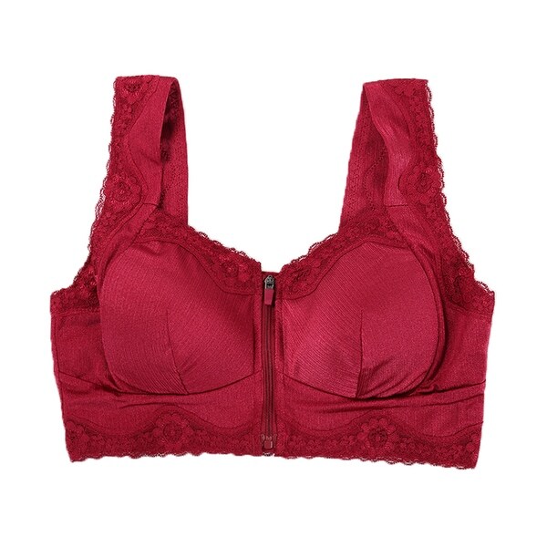 zip front lace bra