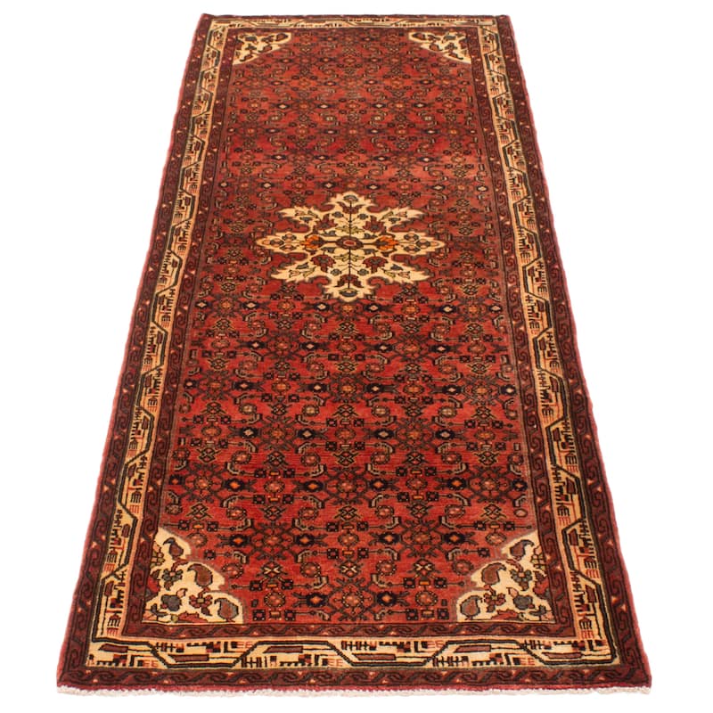 ECARPETGALLERY Hand-knotted Konya Anatolian Red Wool Rug - 3'10 x 9'10