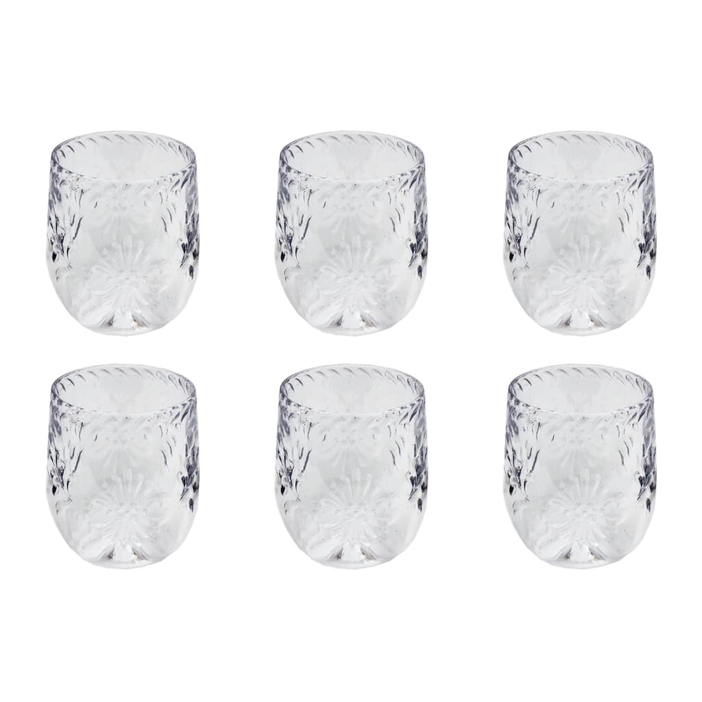 Abode Homewares Talavera Acrylic Stemless Wine Glass - 13.3 oz - Set of 6