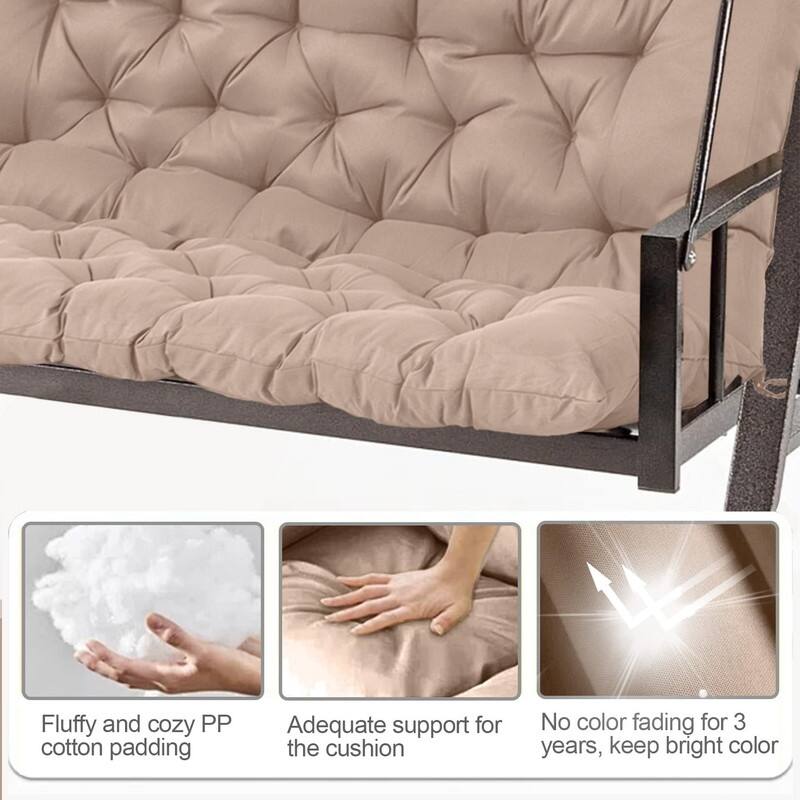 Swing Replacement Cushion, Outdoor Bench Cushions with Backrest Thicken 4", Patio Furniture Garden Porch Loveseat Glider Pad