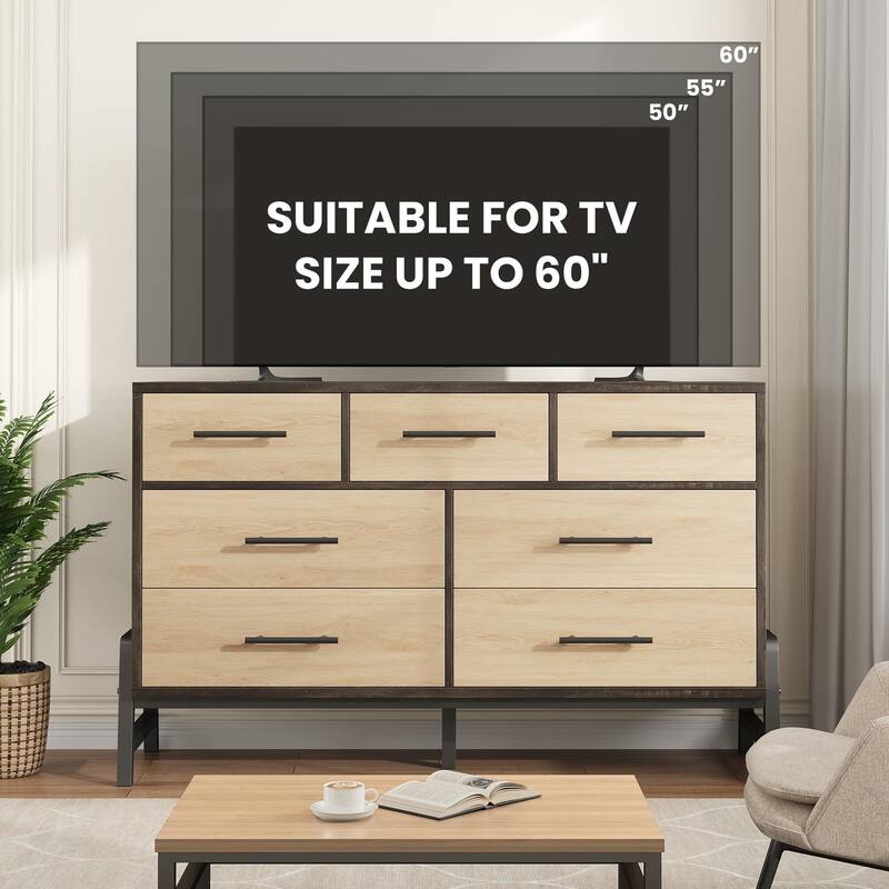 52" Dresser for Bedroom, 7 Dresser
