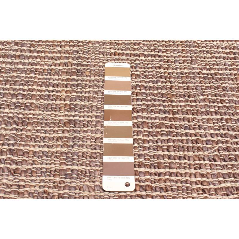 ECARPETGALLERY Flat-Weave Palas Denizli Dark Brown Jute Kilim - 5'4 x 7'4