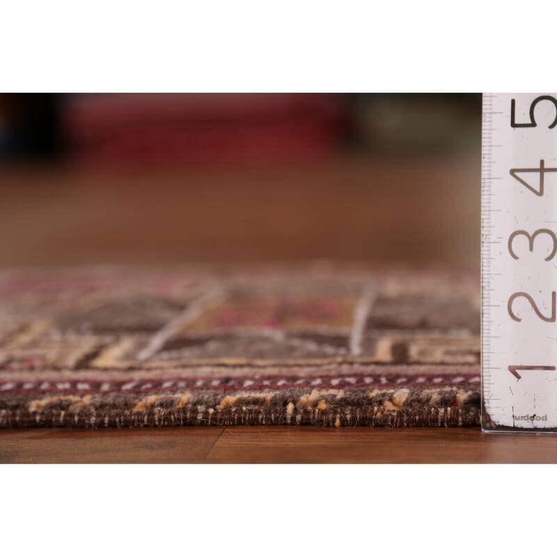 Hand Knotted Oriental 100% Wool Carpet Transitional Tribal Purples Anatolian Area Rug - 2' 11'' X 1' 7''