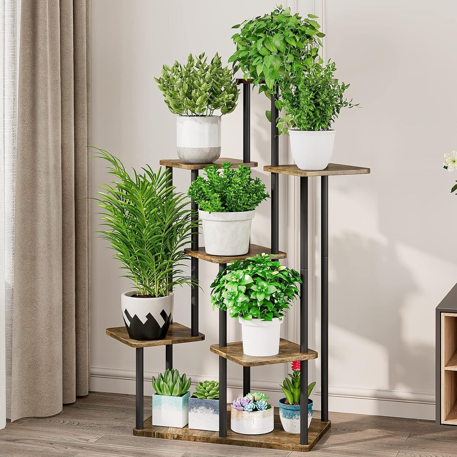 Plant Stand 7 Tier Indoor Metal Flower Shelf, 7 Tier - Bed Bath