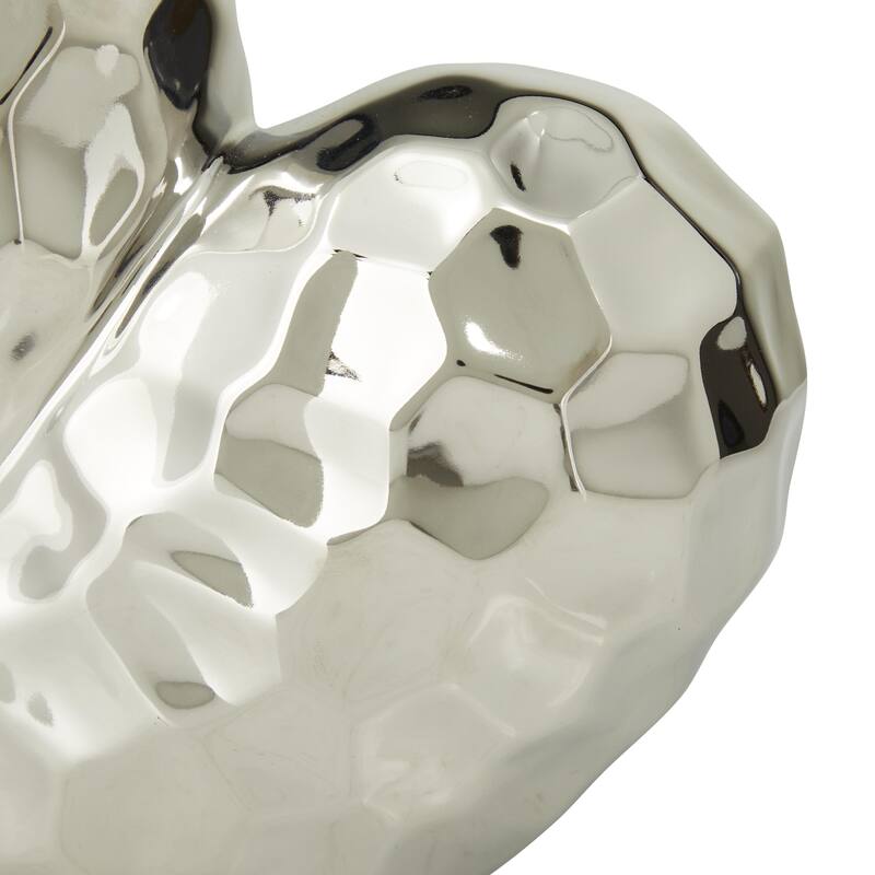 Gold, Black, Silver or White Porcelain Ceramic Dimensional Angled Origami Inspired Heart Decorative Sculpture