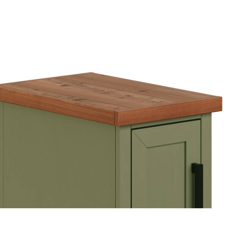Bridgevine Home Modern Farmhouse 14 inch Chairside Table, No Assembly Required, Two-Tone Finish
