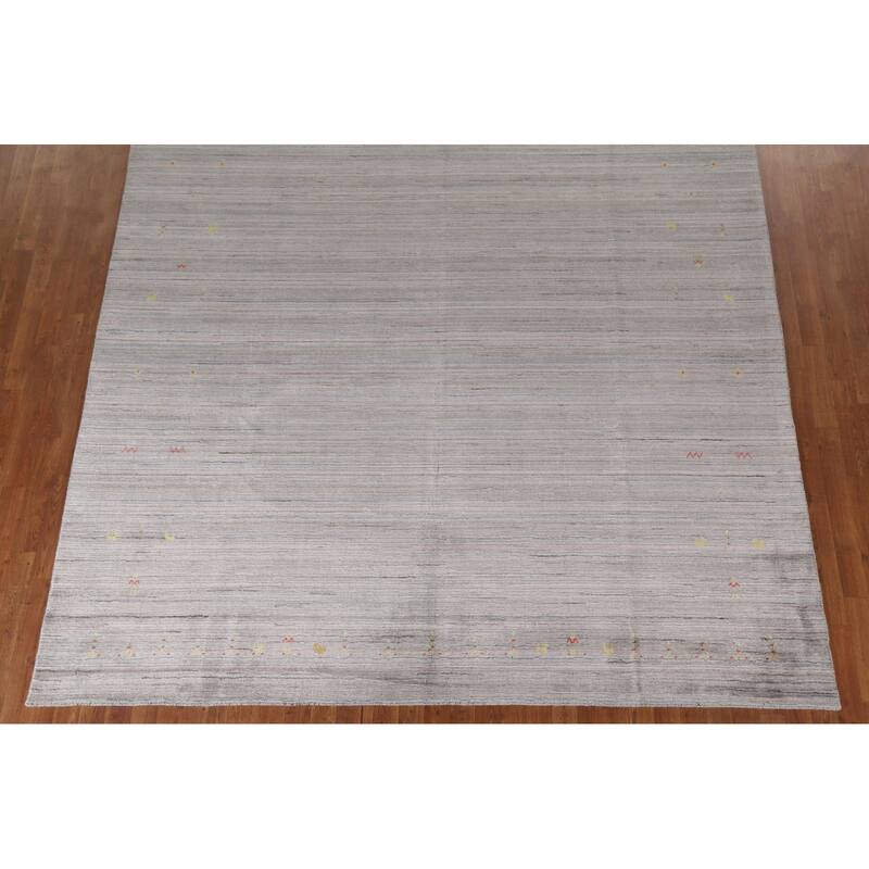 Striped Gabbeh Oriental Area Rug Handmade Wool Carpet - 8'9"x 11'9"