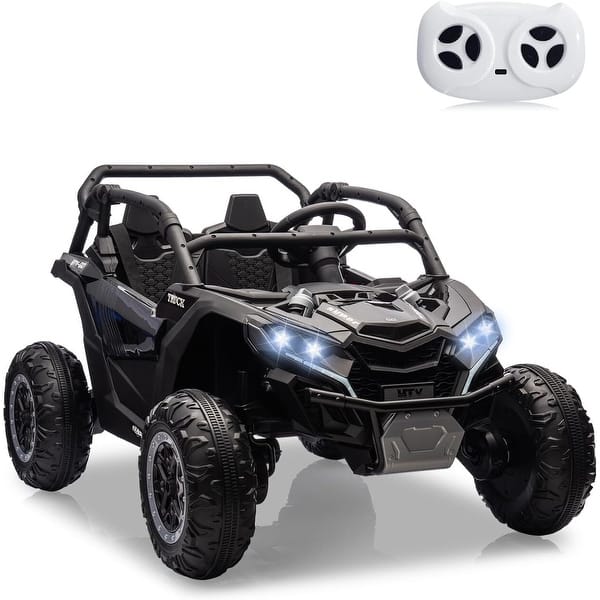 slide 2 of 35, 2-Seater Off-Road Electric Truck with Remote Control, 4x200W Powerful Black