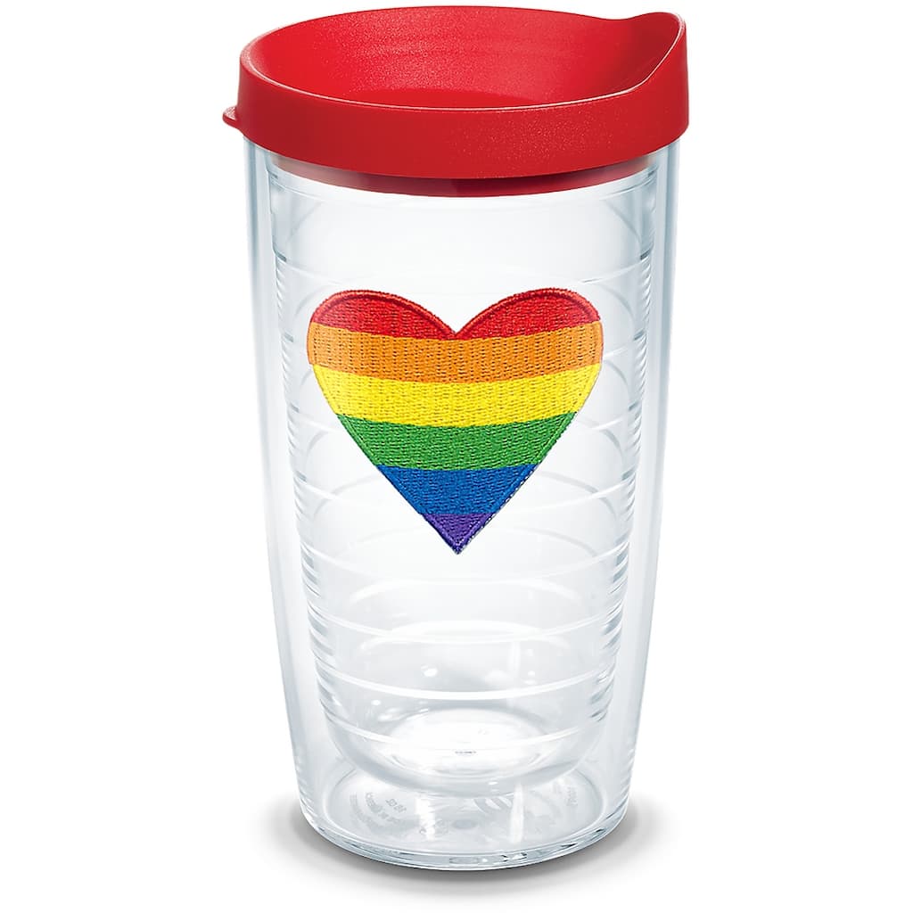Tervis Pride Heart Made in USA Double Walled Insulated Tumbler Travel 16oz, Classic