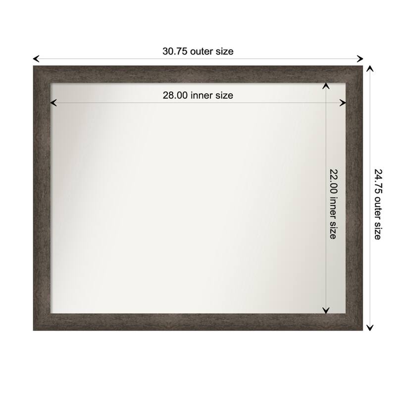 Dappled Narrow Non-Beveled Wood Framed Bathroom Vanity Wall Mirror - Dappled Light Bronze Narrow - Glass Size 28x22