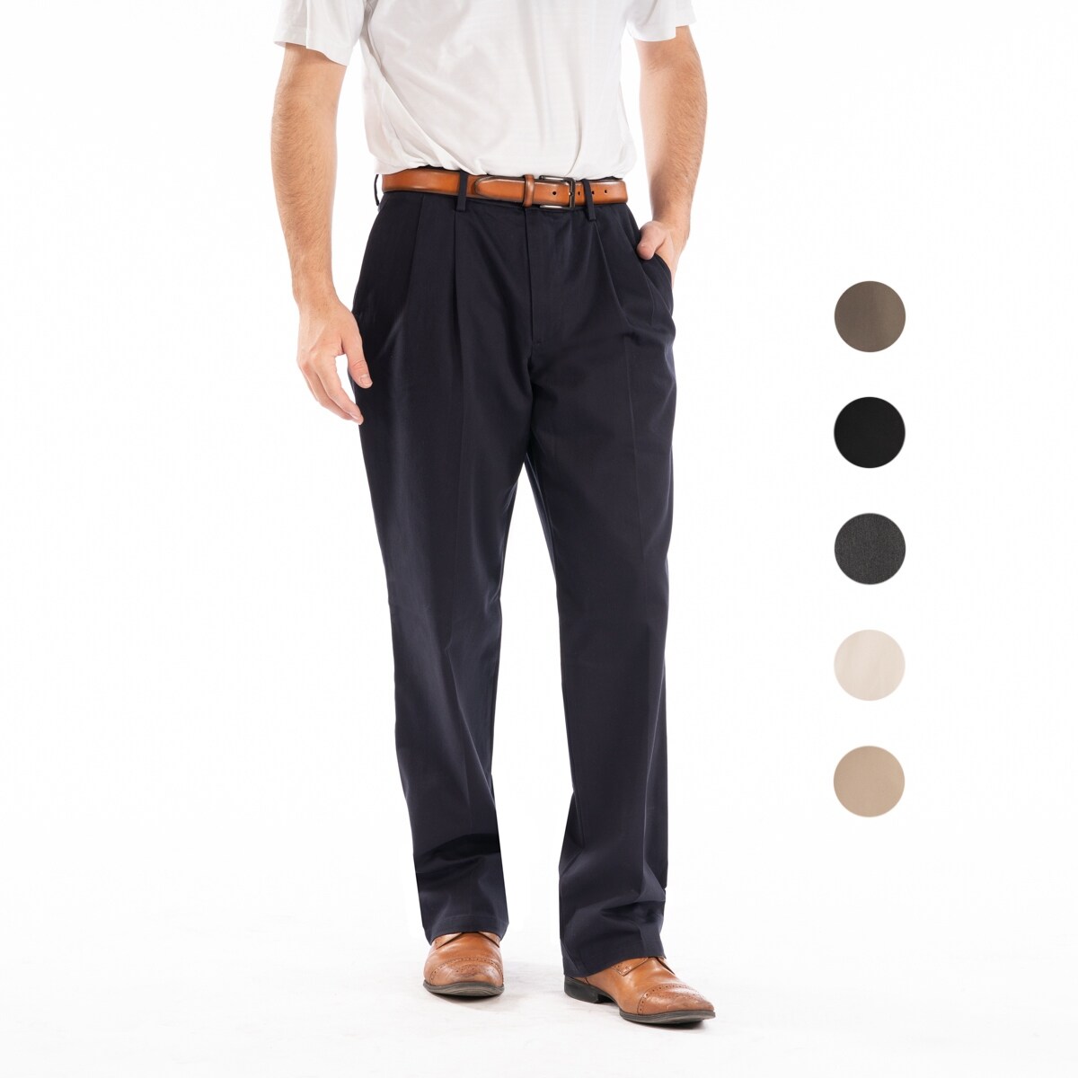 Shop Dockers Men S Signature Pleated Classic Fit Pants On Sale