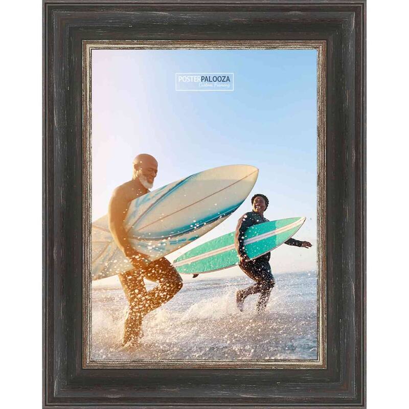 8.5x11 Contemporary Black Complete Wood Picture or Document Frame with UV Acrylic, Foam Board Backing, & Hardware