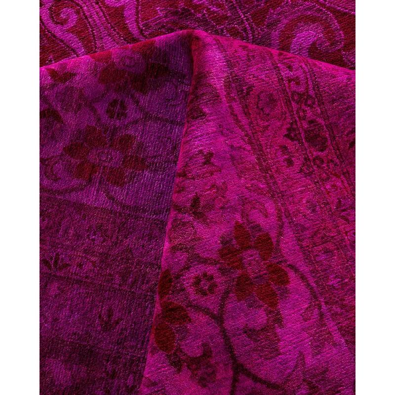 Overdyed, One-of-a-Kind Hand-Knotted Area Rug - Pink - 12' 2" x 17' 2"