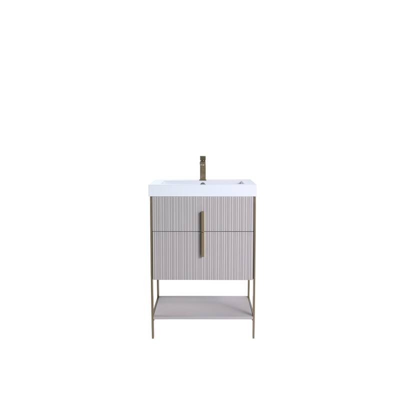 Fine Fixtures Serenity Modern Bathroom Vanity with White Gel Acrylic Top