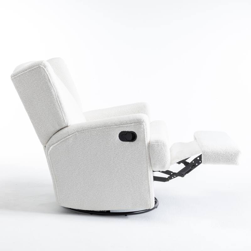 31'' W Wingback Manual Glider Swivel Rocker Recliner Nursery Chair