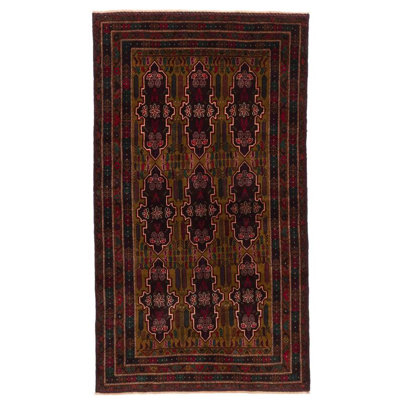 ECARPETGALLERY Hand-knotted Teimani Olive Wool Rug - 3'8 x 6'7
