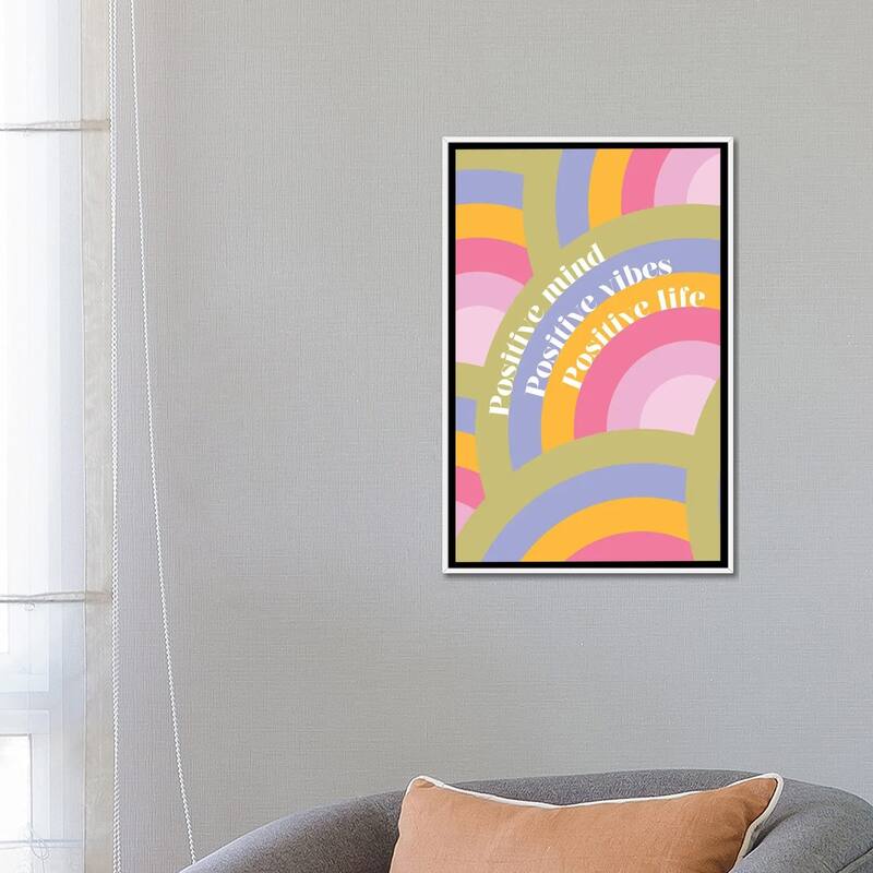 iCanvas "Positive Rainbows" by Dominique Vari Framed
