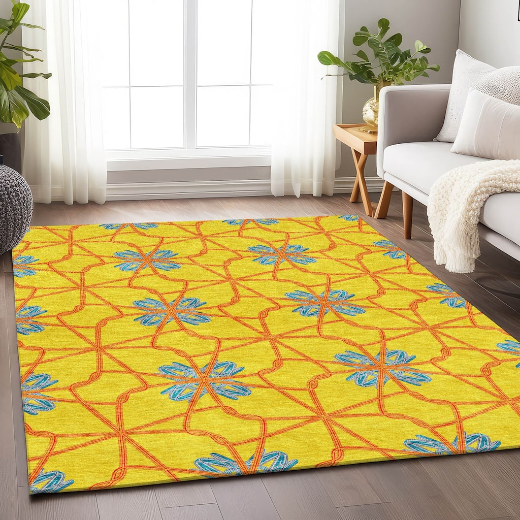 Premium Washable Super Soft Contemporary Tangle Mayfield Rug