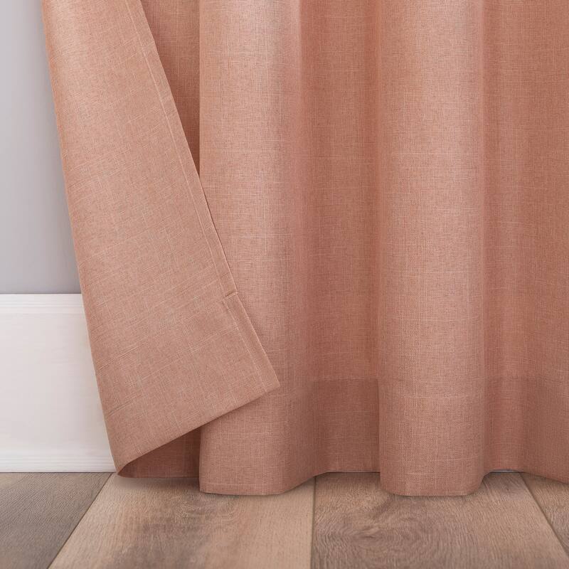 No. 918 Jacob Heathered Texture Semi-Sheer Tab Top Curtain Panel, Single Panel