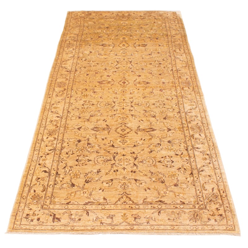 ECARPETGALLERY Hand-knotted Peshawar Oushak Khaki Wool Rug - 4'8 x 11'7