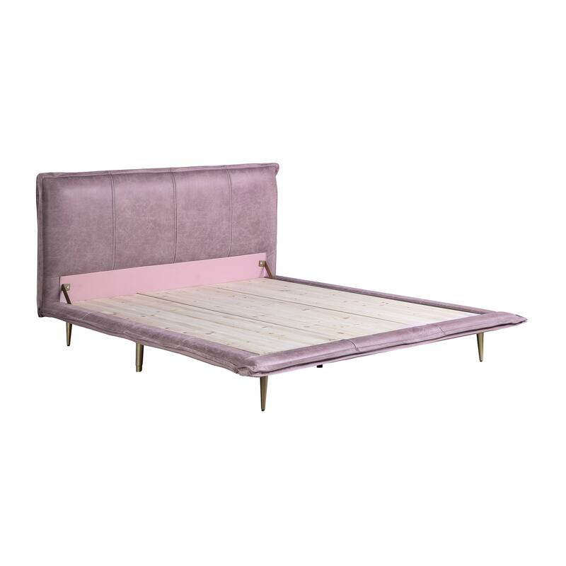 Givens Platform Bed with Metal Leg - Queen - Pink