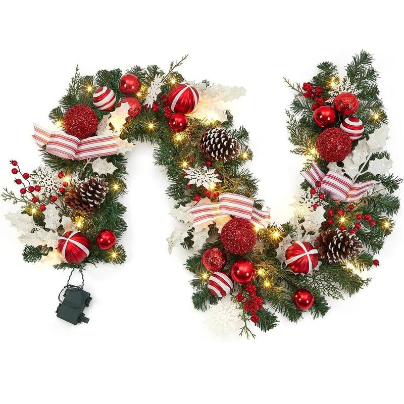 6 Ft Lighted Garland with 20 Waterproof LED Lights for Home Decor - N/A - Gold