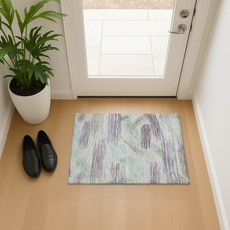 Premium Washable Super Soft Contemporary Mayfield Rug - Sage - 1'8" x 2'6"