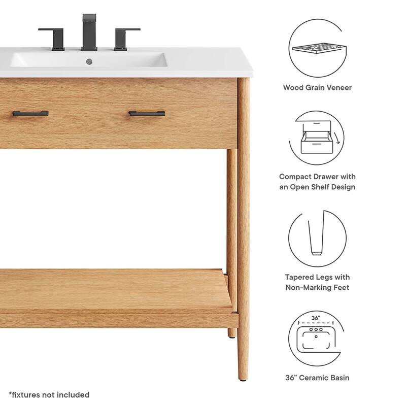 Zaire 18"/24"/30"/36"/48" Bathroom Vanity with White Sink Top